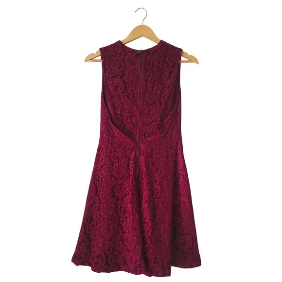 Burberry Fit & Flare Lace Tea Dress Red Size US 6 - Picture 4 of 10
